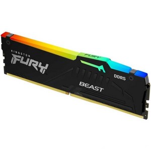 킹스턴 테크놀로지 퓨리 비스트 RGB 32GB 2x16GB 5200MTs DDR5 CL36 데스크톱 메모리 키트 2개 적외선 싱크 기술 AMD 엑스포 플러그 앤 플레이 KF55, Black_5200MT/s | 8GB