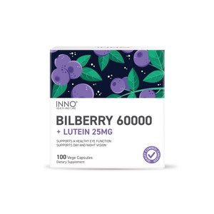 Inno Health Bilbey 60000 Lutein 이노헬스 뉴질랜드 빌베리 60000 루테인 100캡슐, 100정, 1개