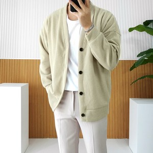 로니제이 남자 드랍 루즈핏 무지 사계절 데일리 가디건
