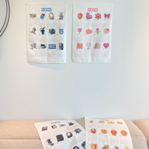 2023 음식 감성 벽장식 아이방 패브릭 달력 포스터, 01) 핑크