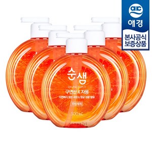 순샘 구연산 자몽향 주방세제 본품, 500ml, 5개