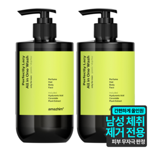 어메즈힘 남성용 퍼펙틀리 레이지 올인원 워시, 500ml, 2개