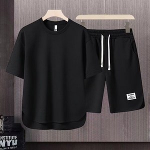Gadle 100kg 빅사이즈 여름용 남자 반팔 반바지 세트 초특가 남성 트레이닝복세트 루즈핏 츄리닝세트 상하세트 5XL