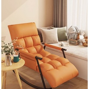 1인 안락의자 스윙체어 흔들의자 독서의자 리클라이너 인테리어 자취방 꾸미기 휴식의자 수면의자 실내용, 오렌지, 1개