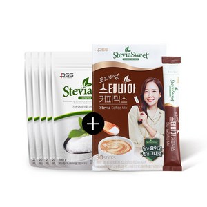 스테비아 스위트 파우치 200g x 5개+프리미엄 스테비아 커피믹스 30T, 단품