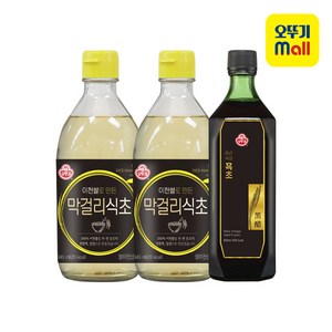 오뚜기 이천쌀로만든 막걸리식초 345ml 2개+8년숙성흑초 600ml 1개