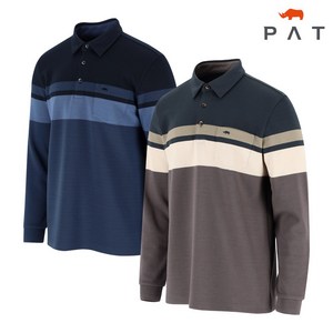 [PAT 남성] 스트라이프 블록 카라 티셔츠_1J55103