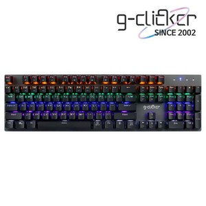 지클릭커 레인보우 LED 104키 게이밍 기계식 유선 키보드, GK-K530 블랙, 지클릭커 GK-K530, 갈축