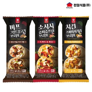 천일식품 브리또 3종 골라담기 120g x 3봉, 소시지슈퍼슈프림 3봉, 3개