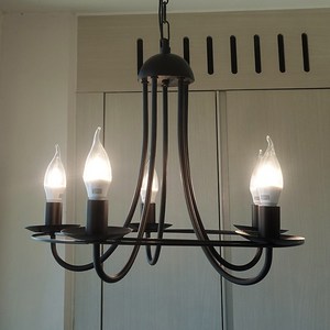 그랑프리 5등 LED거실등 인테리어조명 (LED전구 무료증정), 주광색, 블랙