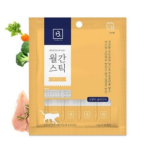 브리더랩 하루에 하나씩 월간스틱 고양이 간식, 닭가슴살, 330g, 2개