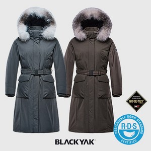블랙야크 고어텍스 여성 롱 벨트패딩 헤비 구스다운 폭스퍼 겨울점퍼 M알라야GTX알파다운자켓