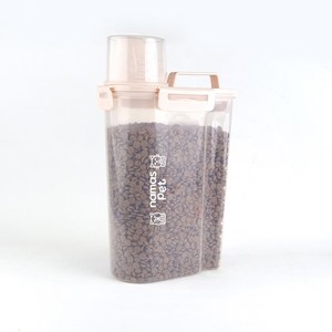 나마스펫 애견 밀폐 사료 보관통 2.5L, 베이지, 2개