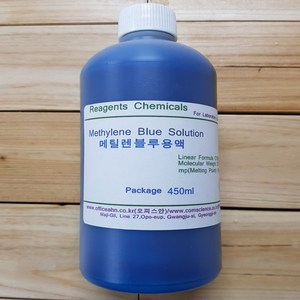 오피스안&컴사이언스 메틸렌블루용액 450ml/100ml 동물세포염색실험Methylene Blue Sol 시약, 450ml, 1개