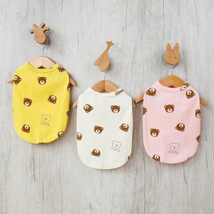 [위풍댕댕 애견의류 ]여름옷 곰돌이 코튼 나시, 옐로우
