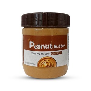델리플라이 프리미엄 땅콩버터 100% 크런치 무가당 무첨가, 1개, 380g