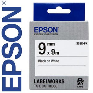 *정품* [ EPSON ] 라벨테이프, SS9K-PX [9mm 백색/검정글씨], 1개