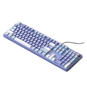 AULA F2088 프로 108키 유선 기계식 키보드 단색 버전, 블루 + 퍼플, 청축