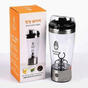 인더룩 전동 쉐이커 믹스텀블러, 실버, 450ml, 1개