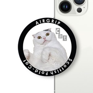 에어그립 맥세이프 자석 스티커 링 마그네틱 아이폰 갤럭시 케이스 부착용, 폴드냥이, 1개