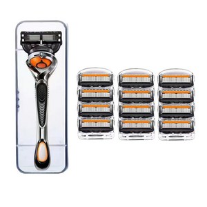 질레트 호환용 면도날 신형 프로글라이드 퓨전 파워 5중날 +면도기 1개, 12EA