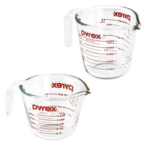 파이렉스 내열유리 오리지널 계량컵 250ml + 500ml 세트, 투명, 1세트