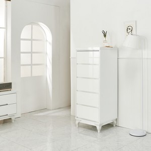 고래가구 레페토 560 하이그로시 서랍장5단, 화이트