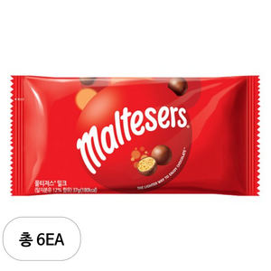 몰티져스 밀크, 6개, 봉지, 37g