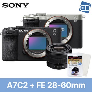 [소니정품] A7C2+FE 28-60mm KIT+액정필름+포켓융/A7CII KIT/미러리스 카메라 ILCE-7CM2L /ED, 01 소니 A7C2 FE 28-60mm KIT-블랙