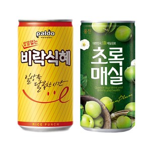 웅진 초록매실 180ml(30캔) + 밥알없는 비락식혜 175ml(30캔), 60개, 175ml