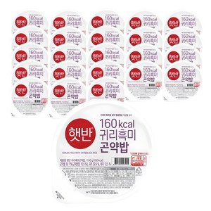 햇반 귀리흑미곤약밥, 150g, 24개