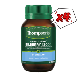 호주 톰슨스 하루한알 빌베리 12000mg 60정 Thompson's Bilbey, 4개, 4개