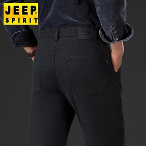 JEEP SPIRIT 지프 스피릿 바지 남자 가을 겨울 뉴 패션 스트레이트 캐주얼 팬츠 비즈니스 스트레치 올 매치 솔리드 컬러 패션 미드 웨이스트 두꺼운 남성 바지 J7065