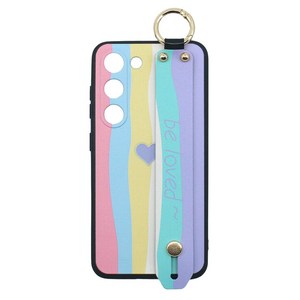 신서엔코 갤럭시S24 갤럭시S24플러스 갤럭시S24울트라 케이스 Galaxy Phone Case SCS-1538 하트 레인보우 핸드 스트랩 휴대폰 케이스