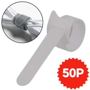 생활그린 반영구 벨크로 전선 케이블 정리 찍찍이 50p, 그레이, 1개