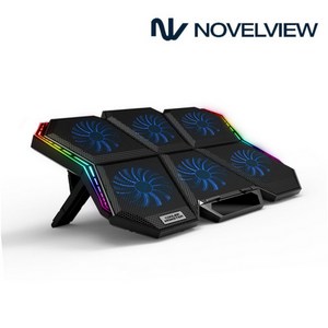 노벨뷰 노트북 스탠드 앤 쿨링패드 쿨러몬스터 F6 RGB, BLUE