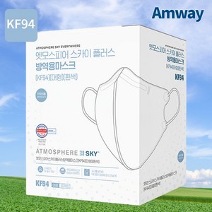 암웨이 엣모스피어 스카이 플러스 방역용마스크 대형(흰색)/KF94, 흰색, 1개, 30개입