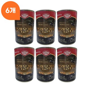 롯데 델가 블랙올리브 슬라이스, 6개, 405g