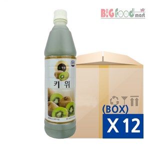 청솔 키위 음료베이스, 835ml, 12개