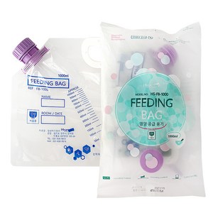 협성 피딩백 1000ml 영양공급용기 피딩연결줄 포함 미음백 HS-FB-1000, 10개