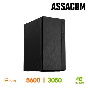 [아싸컴] 조립pc 윈도우 사무용 가정용 인텔 AMD 데스크탑 롤 배그 본체 컴퓨터 블랙, 10. 5600+3050, WIN11 Home, 1TB, 16GB