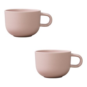 보울보울 국산 볼볼홈파티 커피잔 350ml, 파우더핑크, 2개
