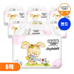나비잠 매직소프트 기저귀 아동공용 중형(6~11kg) 밴드형, 240매, 중형(M)