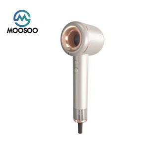 MOOSOO 고속 헤어 드라이기 전문가용 음이온 헤어드라이어 3분건조 최신 차이슨 LED, 실버