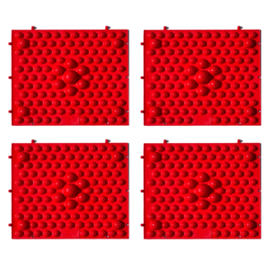 (UPGRADE형) 부드러운 TPE 돌기 발지압매트 연결형, 빨강, 4개