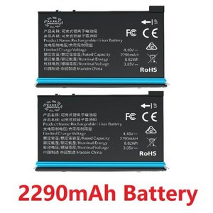 CYNOVA 배터리 및 고속 충전기 허브 인스타 360 X4 용 2290mAh 대용량 배터리 인스타 360 ONE X 4 전원 액세서리, 1) 2 pcs, 2개