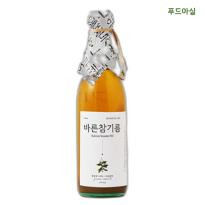 푸드마실 통참깨 100% 저온압착 바른 참기름, 350ml, 1개