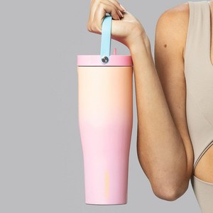 콕시클 대용량 빨대 텀블러 스트로우 보냉 진공 밀폐 go cup 30oz, 1세트, 890ml, love