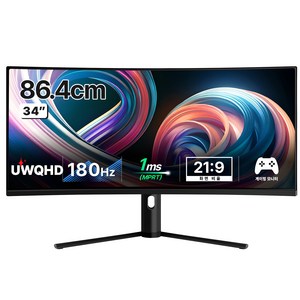 한성컴퓨터 UWQHD 1500R 커브드 리얼 180 울트라와이드 게이밍 모니터, 86.4cm, TFG34Q14W(일반)