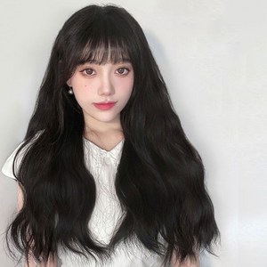 뿌이뿌이가발 바비 웨이브 피스 붙임머리 부분가발 똑딱이 여자 긴머리, 자연블랙, 1세트
